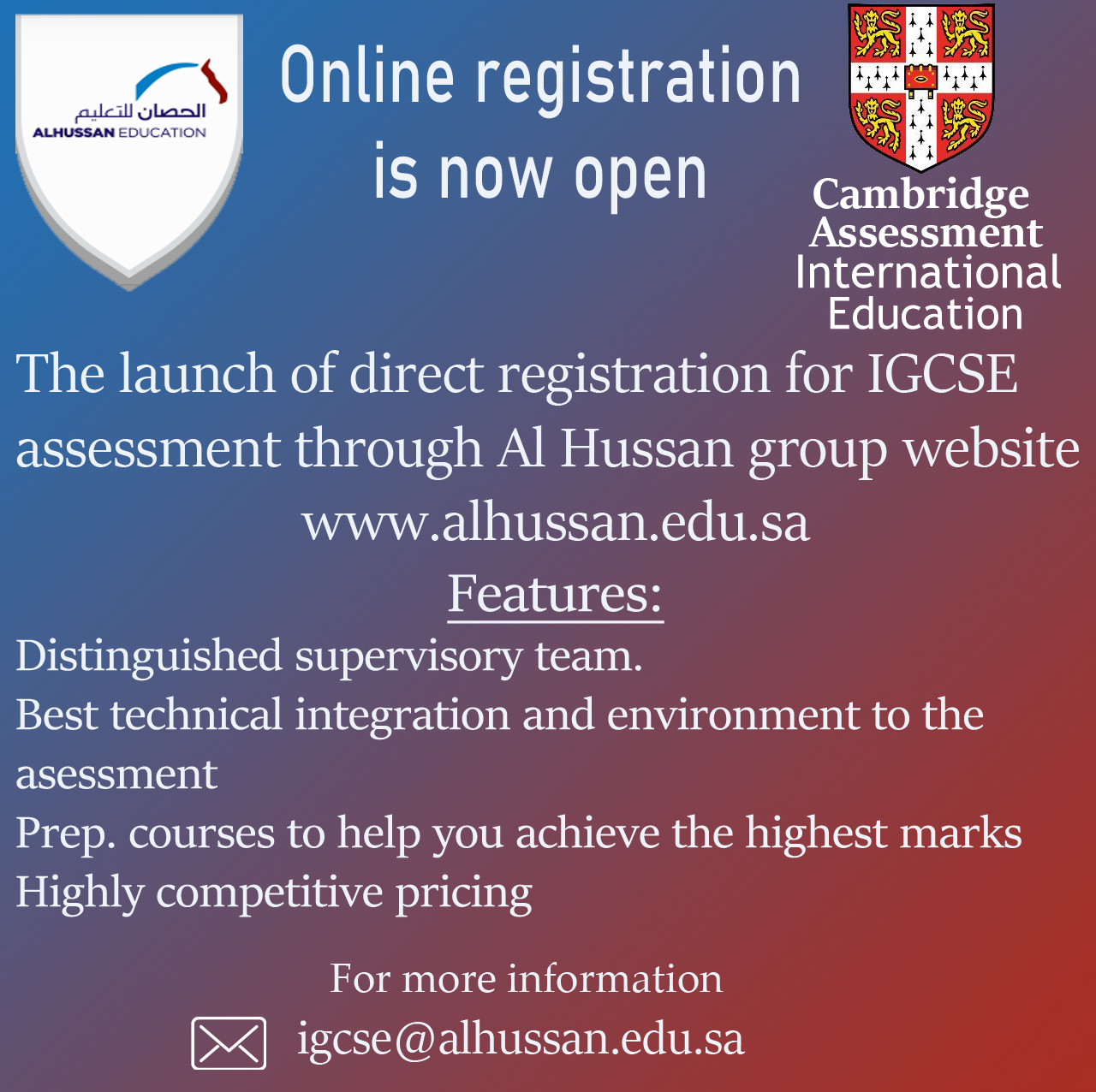 Online Cambridge registration 